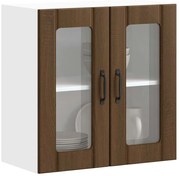 vidaXL Dulap de bucătărie cu ușă din sticlă &quot;Lucca&quot; lemn stejar maro