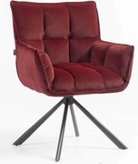 HR560 BAZĂ STEA Scaun Catifea Bordo Merlot cu Bază Neagră
