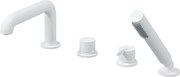 Silia Baterie pentru cadă, 4-orificii, cu set de duș Finisaj: Alb BQS_A14M