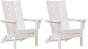vidaXL Scaun pentru Grădină 2 pcs Alb 80.5 x 74.5 x 92 cm Polietilenă