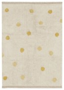 Covor pentru copii galben ocru/crem lavabil/țesut manual din bumbac 120x160 cm Hippy Dots Honey – Lorena Canals