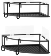 Rafturi negre de colț autoadezive din oțel 2 buc. Cubiko – Umbra