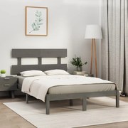 vidaXL Cadru de pat, gri, 200x200 cm, lemn masiv