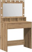 vidaXL Masă de Machiaj cu raft Stejar Artizanal 75,5 x 41 x 135 cm