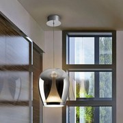 Lustra/Pendul LED modern design decorativ Suspiro D-25cm crom/fumuriu