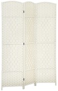HOMCOM Paravent interior din lemn 3 panouri separator de cameră pliabil pentru living dormitor 135 x 180 cm alb | Aosom Romania