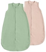 Set 2 saci de dormit de vara pentru copii din muselina dubla 0-6 luni Kidizi mint-natur  bumbac 100%, 0.3 tog