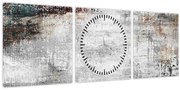 Tablou - Abstract pânză texturată (cu ceas) (90x30 cm)
