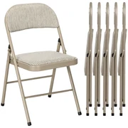 HOMCOM Lot de 6 scaune pliante scaune de bucatarie portabile cadru din otel dim. 45l x 46P x 78H cm bej | Aosom Romania
