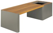 Bancă cu un ghiveci de flori cu auto-irrigare, WOODGREEN - Hobby Flower Culoare: kaki/lămâie naturală