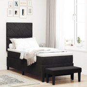 vidaXL Pat cu Somieră cu Saltea &amp; Bancă Neagră 80x200 cm Catifea