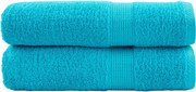 vidaXL Prosoape de mâini premium SOLUND 2 buc. turcoaz 50x100cm 600gsm