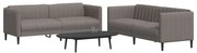 vidaXL Set de canapele, 2 piese, gri taupe, material