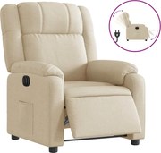 vidaXL Fotoliu rabatabil electric, crem, material textil