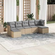vidaXL Set canapele de grădină cu perne, 7piese gri deschis poliratan
