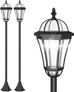 Outsunny Set 2 Lampi Solare de Gradina, Lumini de Exterior Solare cu 2 LED, Aprindere Automata si Durata 6 Ore, Negru | Aosom Romania