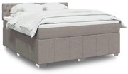 vidaXL Pat continental cu saltea, gri taupe, 180x200 cm, textil