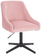 HR920CROSS Scaun Roz Pudra din Catifea cu Bază Neagră