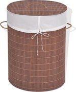 vidaXL Coș de rufe din bambus, oval, maro