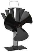 vidaXL Ventilator de sobă cu alimentare termică, 3 palete, negru