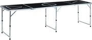 vidaXL Masă de joc cu bere tip ping pong, pliabilă, negru, 240 cm