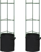 vidaXL Suport pentru roșii cu sac de plante, 2 buc., 116 cm oțel și PP