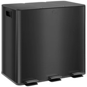 HOMCOM Coș de Gunoi cu 3 x 15L compartimente, capac de deodorant, protecție împotriva amprentelor, închidere moale, detașabil, negru | Aosom Romania