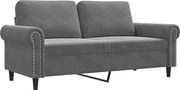 vidaXL Canapea cu 2 locuri, gri închis, 140 cm, catifea