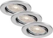 Brilo - Set de 3 spoturi LED încastrate pentru baie, dimabile (DIMM), 5,5W/230V, IP23