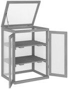 Outsunny Seră, Frigider, transparent, potrivită pentru exterior, lemn+policarbonat, 58 x 44 x 78cm | Aosom Romania