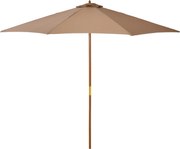 Outsunny Umbrelă de Grădină cu Șnur și Deschidere Reglabilă, Ø300x250 cm, Kaki | Aosom Romania