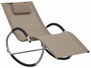 vidaXL Șezlong cu pernă, gri taupe, textilenă