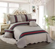 Set Cuvertura 5 Piese, Bumbac Finet - Verde Rosu