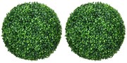 HOMCOM 2 Pack Artificial Tree Boxwood Topiary Balls, 15.75 Inch