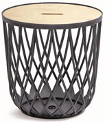 Cos universal cu capac din lemn, 55 l, lemn natural / antracit