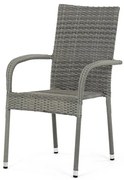 Autronic Scaun de grădină, metal, polyratan, gri,AZ C-S2114 GREY