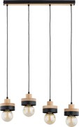 Candelabru suspendat pe cablu LARSO 4xE27/15W/230V negru/bej