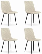 Set 4 Scaune Bucatarie/Dining Clay Catifea Bej