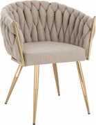 HR750 Scaun cu picioare Aurie Latte din Boucle