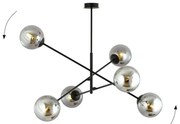 Lustră pe tijă LINEAR 6xE14/10W/230V negru/gri