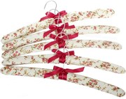 Set de 5 umerașe textile Flori, roșu