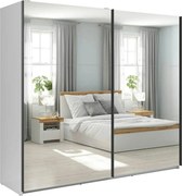 Dulap 2 usi cu oglinda TETRIX, alb lucios, PAL, 220x60x196 cm