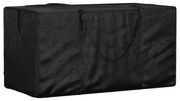 vidaXL Geantă depozitare perne grădină, negru 150x75x75 cm polietilenă