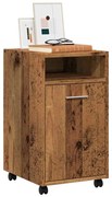 vidaXL Dulap lateral cu roți, lemn vechi, 33x38x60 cm, PAL