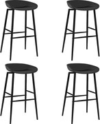 vidaXL Scaune de bar, 4 buc., negru
