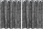 vidaXL Cortine din catifea cu perdele 2 pcs Gri 140 x 140 cm Catifea