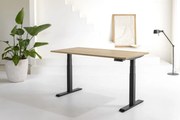 Birou reglabil pe inaltime TerrA8 PRO BLACK- 2 motoare, profil patrat, culoare Negru (Dimensiune blat: 120x60 cm, Culoare blat: Alb 25mm)
