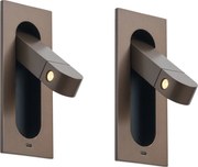 Set de 2 Aplice Moderne Bronz Închis Incl. LED și Port USB-C - Hilton