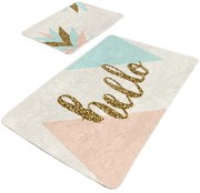 Covorașe de baie crem/aurii 2 buc. din catifea 60x100 cm Hello – Mila Home
