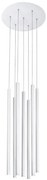 Lustra cu 7 pendule LED design modern ULTRATHIN alb